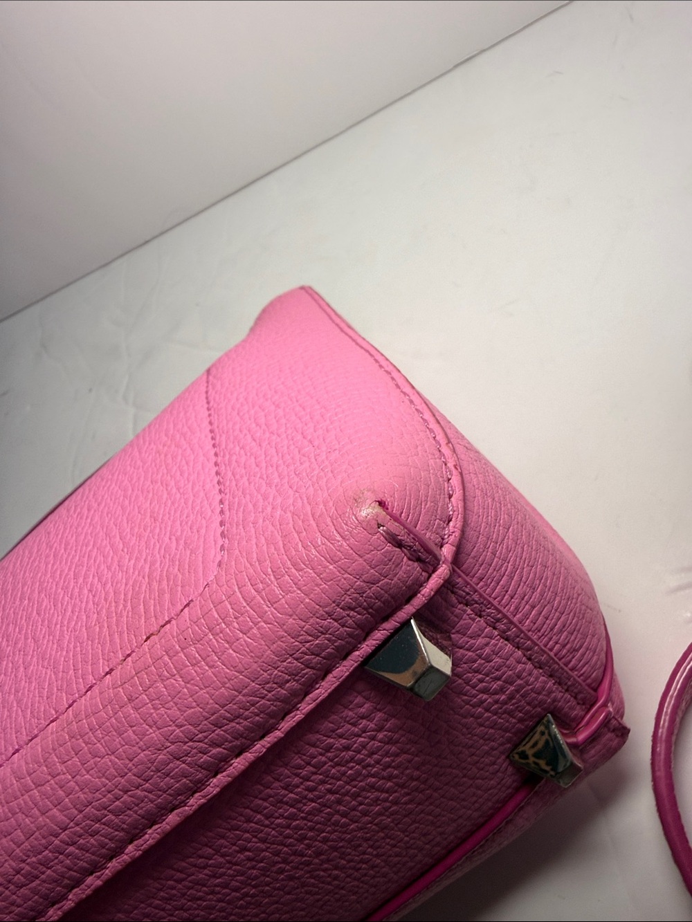 MCM Pink Pebbled Leather Convertible Crossbody - Picture 8 of 12